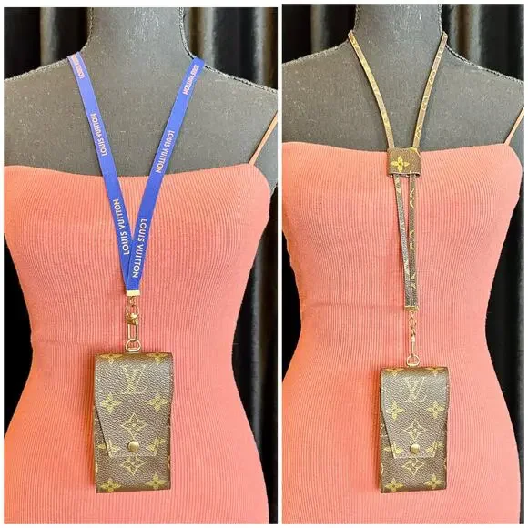Louis Vuitton Card Case Key Fob holder lanyard w/ handmade lanyard CUSTOM - Picture 4 of 16